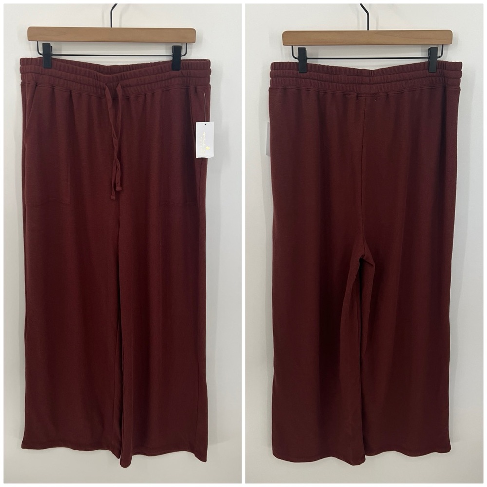Spiritual Gangster Claudia lofty slub rib wide leg pant NWT size XL - Picture 2 of 9